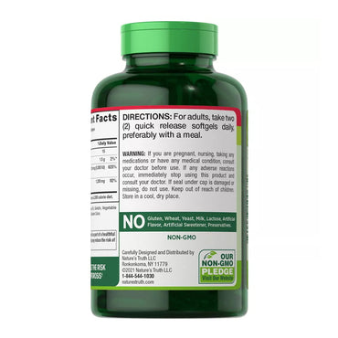 Natures Truth Vitamin Absorbable Calcium 1200mg Plus D3 5000 IU Serving, Softgels, 120 Ea