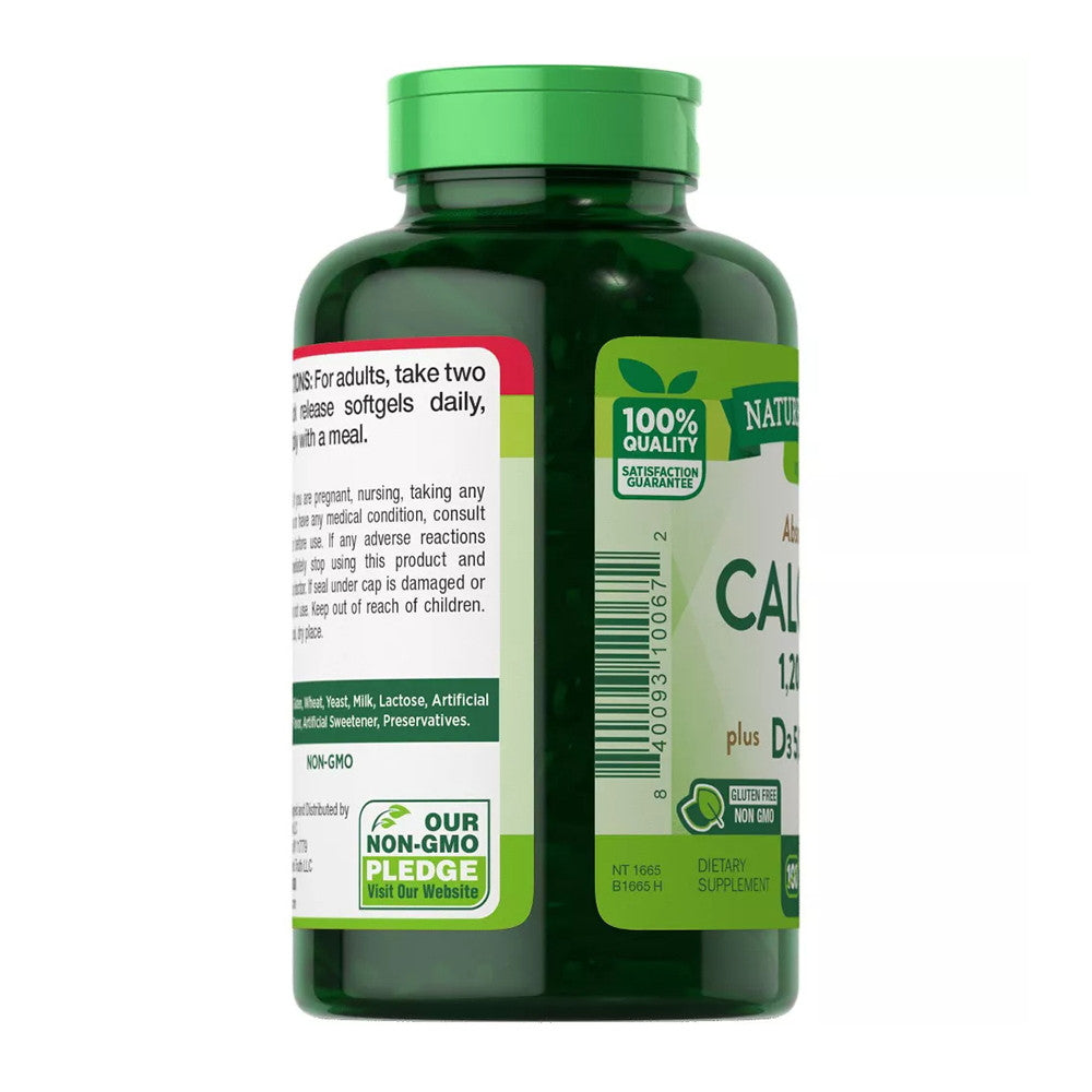 Natures Truth Vitamin Absorbable Calcium 1200mg Plus D3 5000 IU Serving, Softgels, 120 Ea