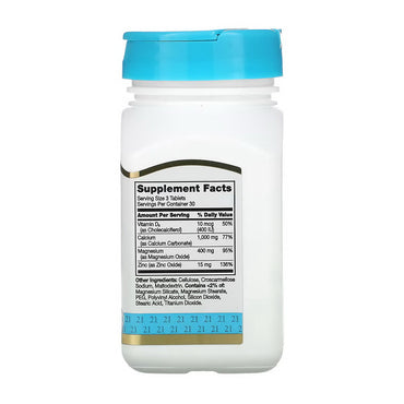 21st Century Cal Mag Zinc plus D Vitamin Tablets, 90 Ea