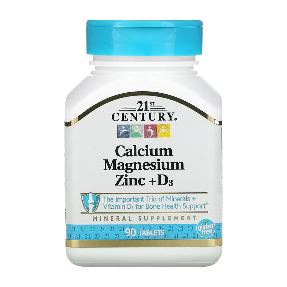 21st Century Cal Mag Zinc plus D Vitamin Tablets, 90 Ea