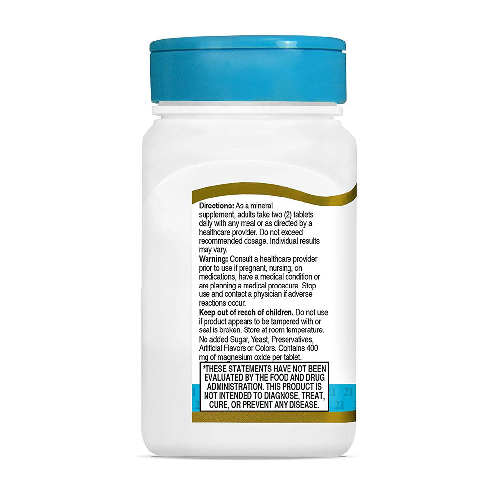 21st Century Magnesium Oxide 400 Mg Tablets, 90 Ea