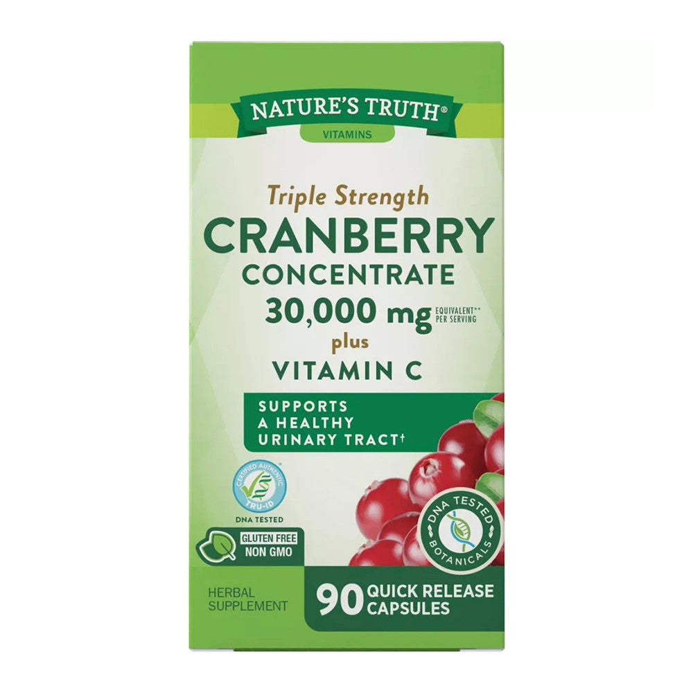 Natures Truth Cranberry Concentrate 30, 000 mg Plus Vitamin C Capsules, 90 Ea