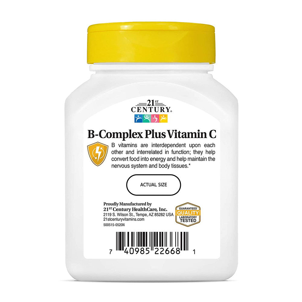 21st Century Natural B Complex with Vitamin C Caplets, 100 Ea