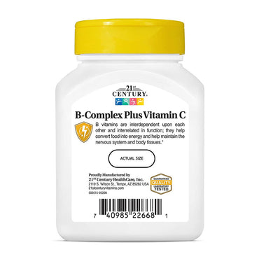 21st Century Natural B Complex with Vitamin C Caplets, 100 Ea
