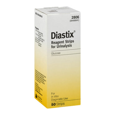 Diastix Reagent Strips For Urinalysis To Test Urine Glucose - 50 Each