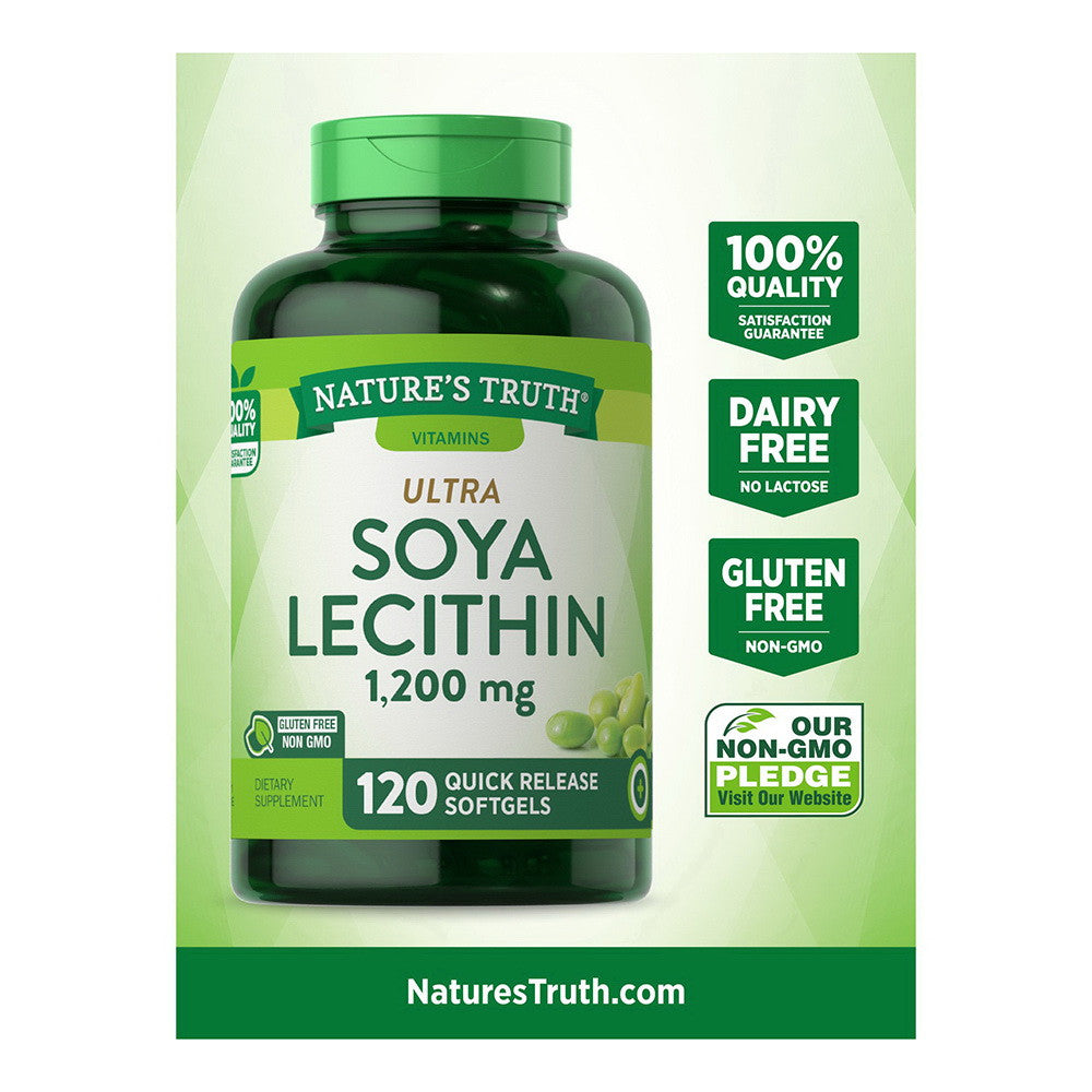 Natures Truth Ultra Soya Lecithin Softgels 1200 mg, 120 Ea