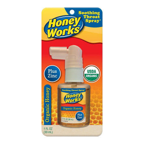 Honeyworks Kids Soothing Throat Spray Plus Zinc, Organic Honey, 1 Oz