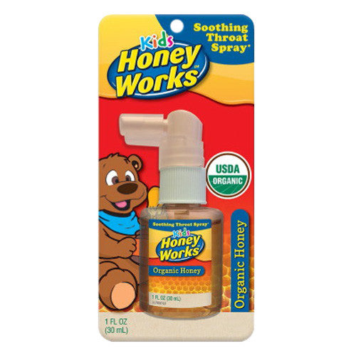 Honeyworks Kids Soothing Throat Spray, Organic Honey, 1 Oz