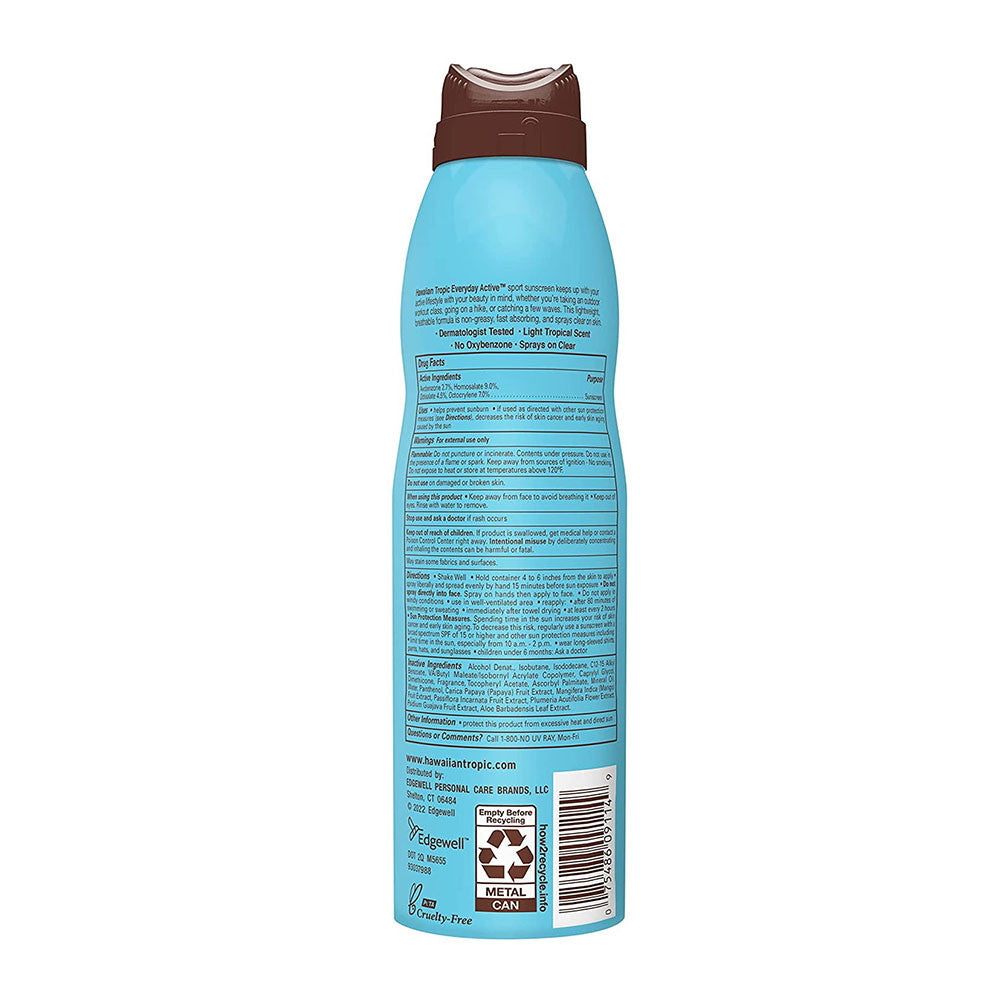 Hawaiian Tropic Everyday Active Clear Spray Sunscreen SPF 50, 6 Oz