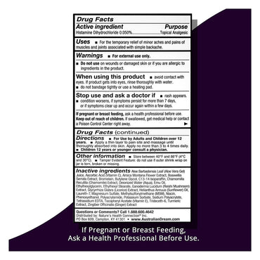 Australian Dream Back Pain Cream - 4 oz