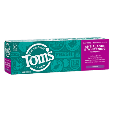 Toms Of Maine Antiplaque And Whitening Toothpaste, Fennel, 5.5 Oz