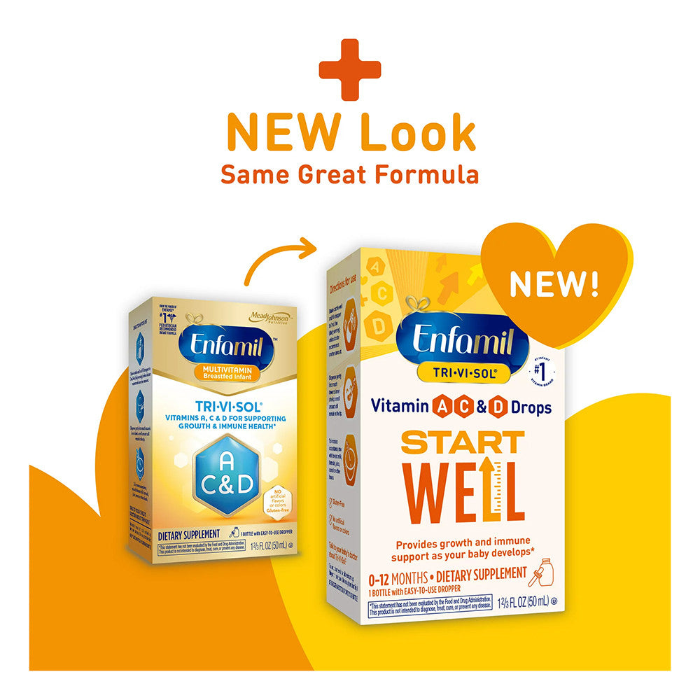 Enfamil Tri-Vi-Sol A, D And C Vitamin Supplement Drops For Intants And Toddlers, 50 Ml