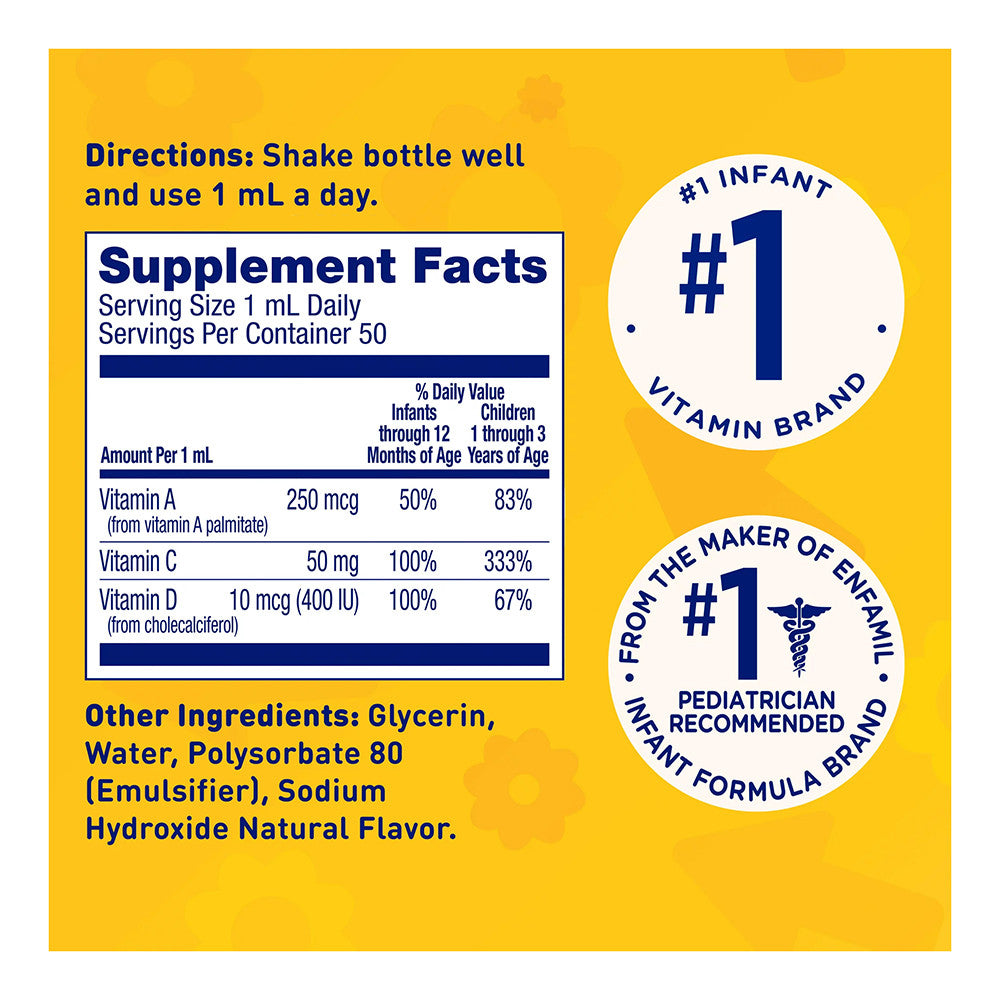 Enfamil Tri-Vi-Sol A, D And C Vitamin Supplement Drops For Intants And Toddlers, 50 Ml