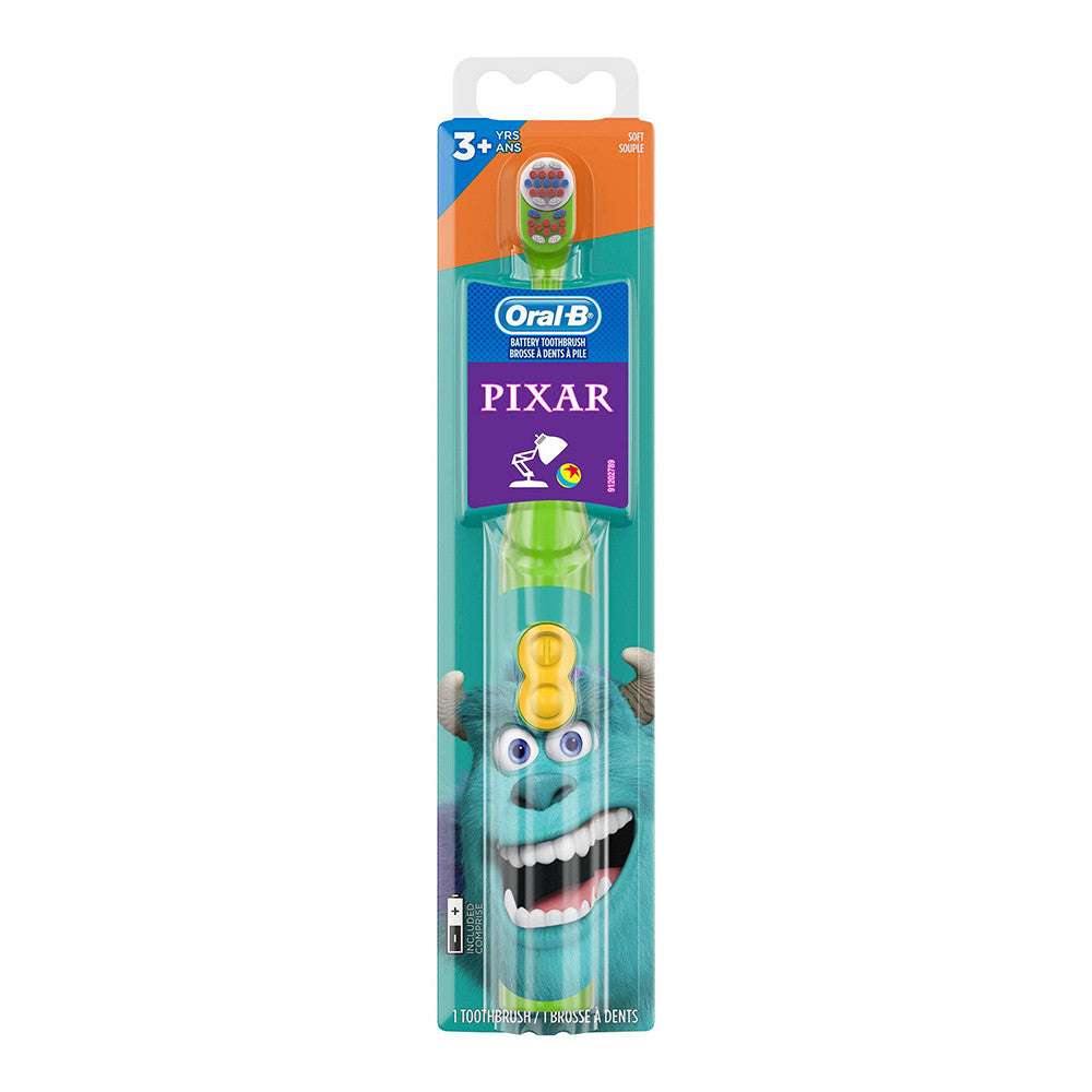 Oral-B Kid's Battery Toothbrush featuring PIXAR favorites Soft Bristles for Kids, Assorted, 1 Ea