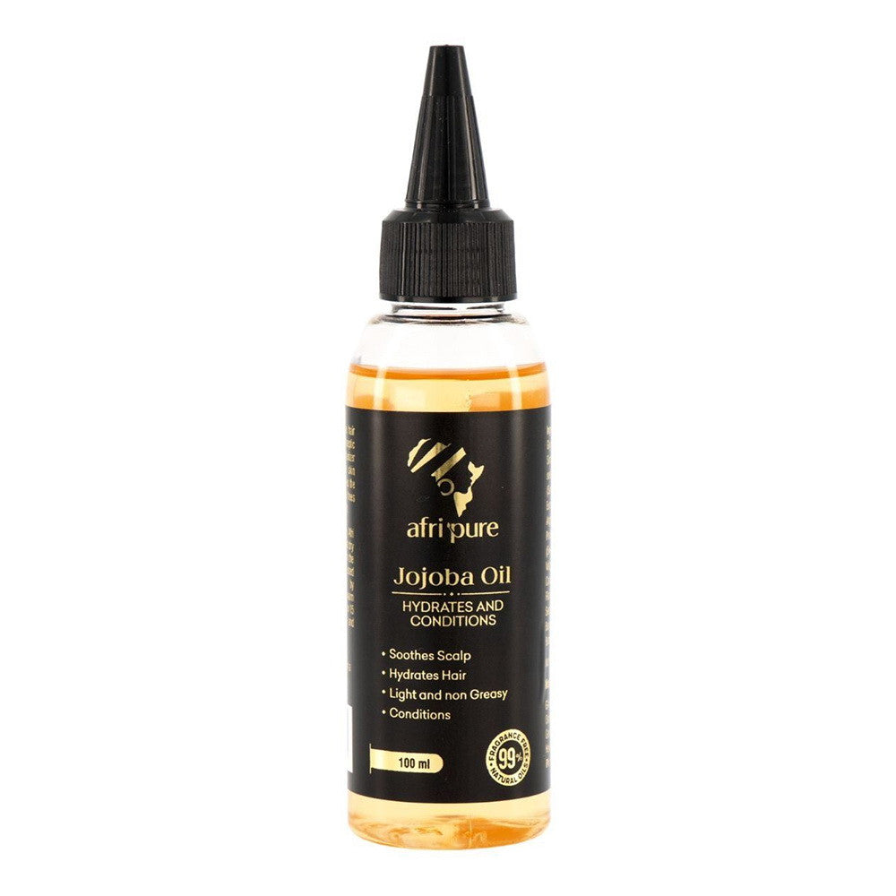 Afripure Pure Jojoba Oil for Hydrates and Condition Hair, 3.4 Oz
