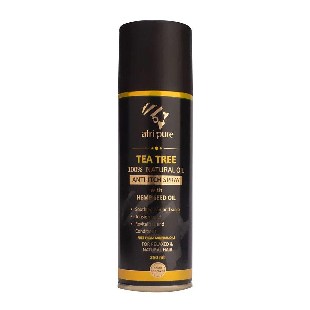 Afripure Natural Tea Tree Oil Sheen Spray with Hemp Seed Oil, 8.5 Oz