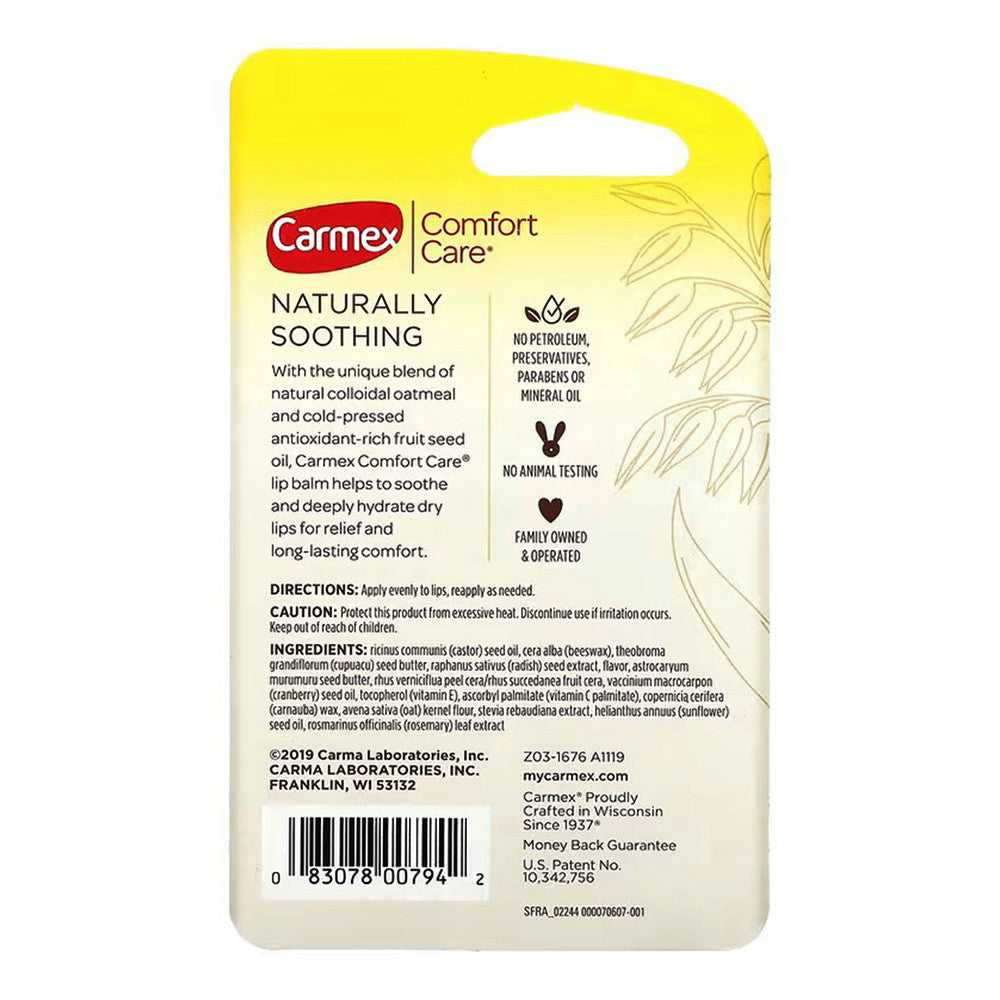 Carmex Comfort Care Colloidal Oatmeal Lip Balm, Watermelon Blast, 0.15 Oz