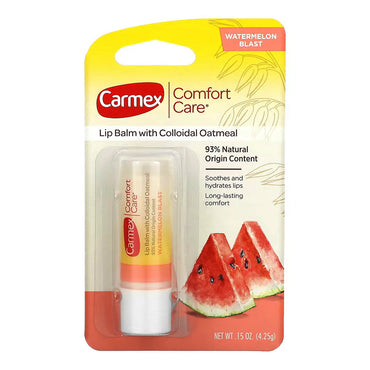Carmex Comfort Care Colloidal Oatmeal Lip Balm, Watermelon Blast, 0.15 Oz