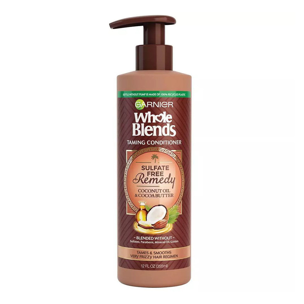 Garnier Whole Blends Sulfate Free Remedy Coconut Oil And Cocoa Butter Conditioner, 12 Oz
