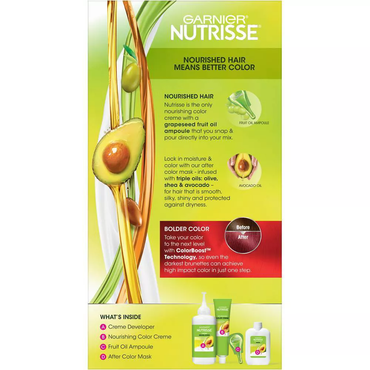 Garnier Nutrisse Ultra Color Nourishing Hair Color Creme, R3 Light Intense Auburn, 1 Ea