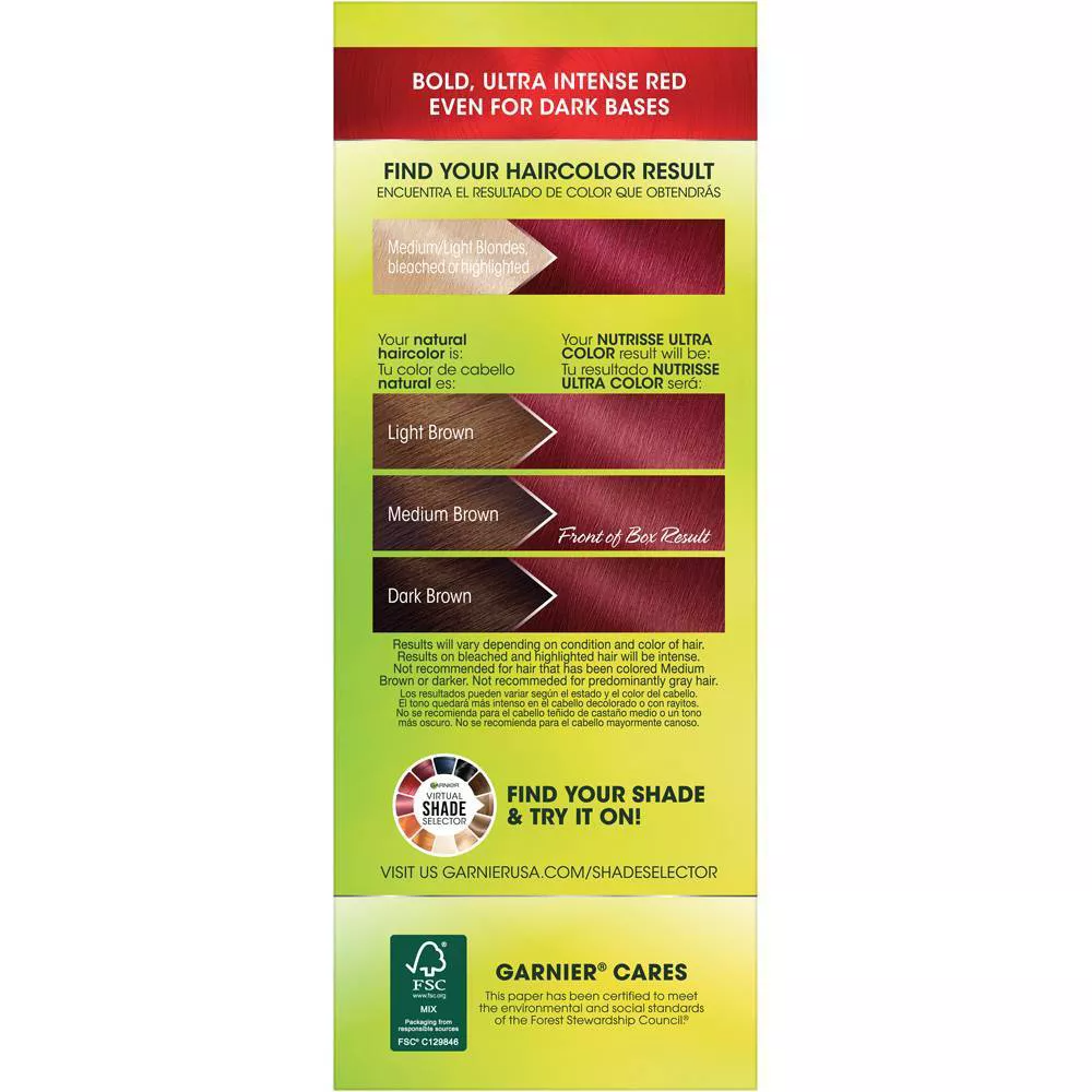 Garnier Nutrisse Ultra Color Nourishing Hair Color Creme, R3 Light Intense Auburn, 1 Ea
