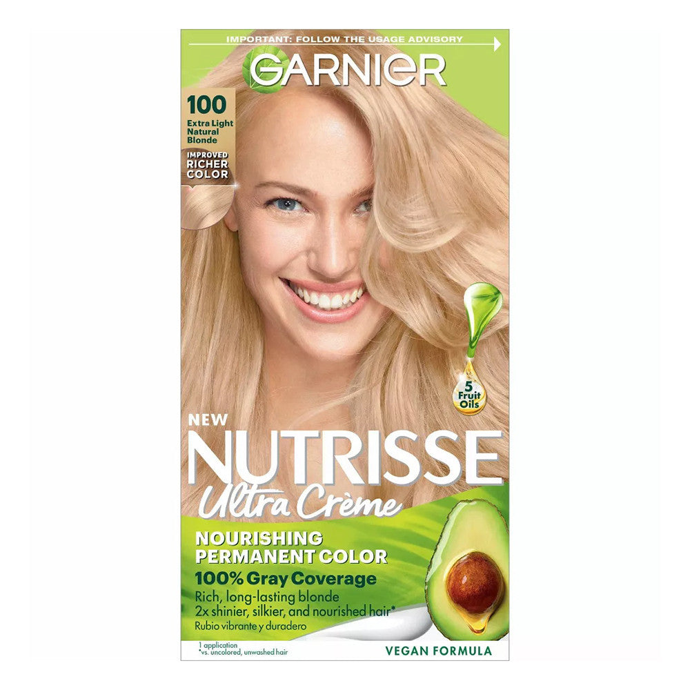 Garnier Nutrisse Permanent Creme Haircolor #100, Light Natural Blonde, 1 Ea