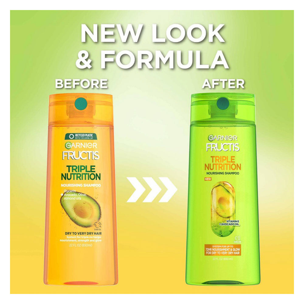 Garnier Fructis Triple Nutrition Shampoo, Dry to Very Dry Hair - 22 Oz