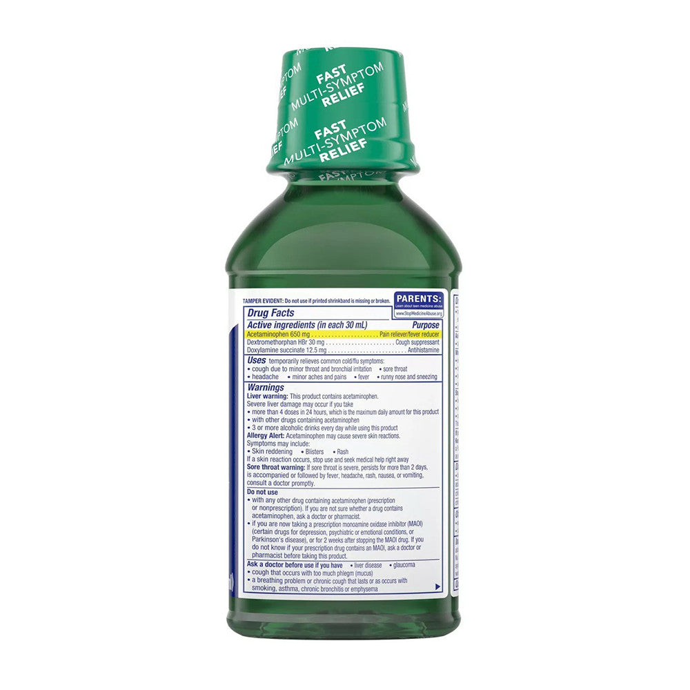 Vicks Nyquil Cold And Flu Nighttime Relief Liquid, 12 Oz
