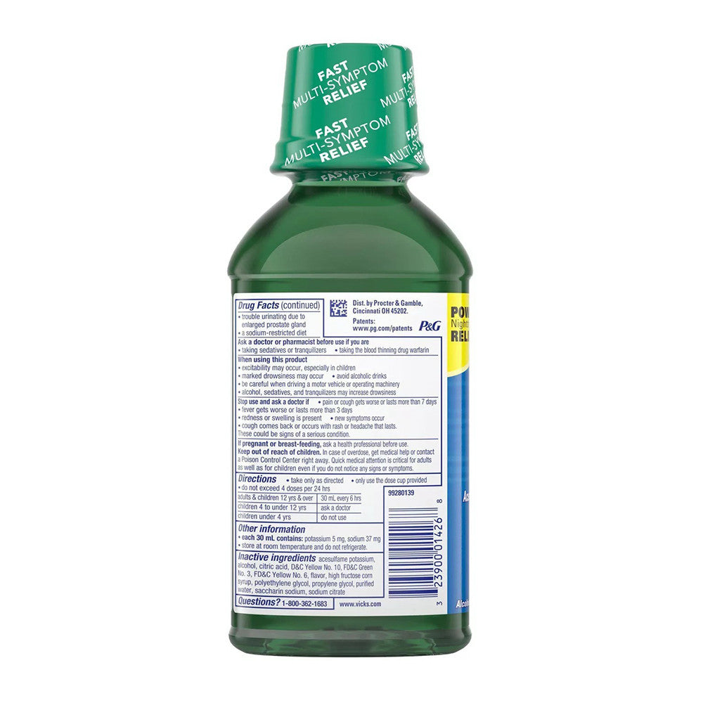 Vicks Nyquil Cold And Flu Nighttime Relief Liquid, 12 Oz
