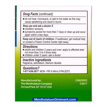 Mentholatum Ointment, Topical Analgesic Rub, 3 Oz