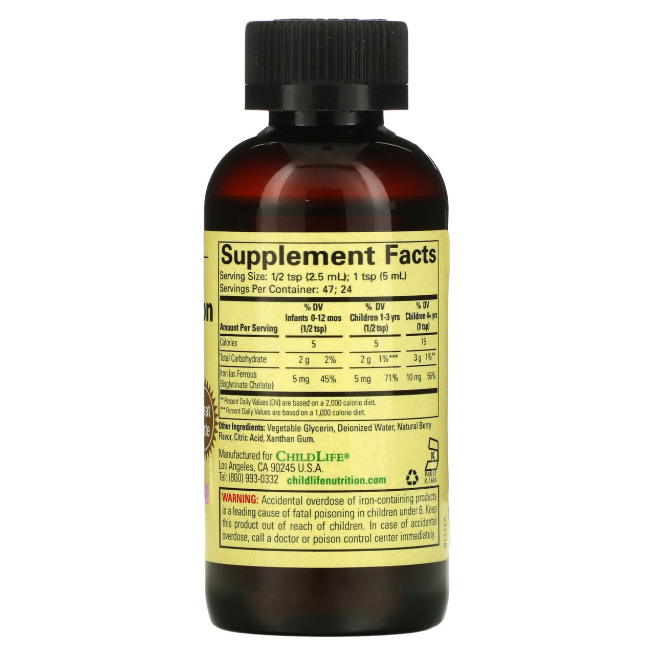 ChildLife Essentials Liquid Iron Dietary Supplement, 4 Oz