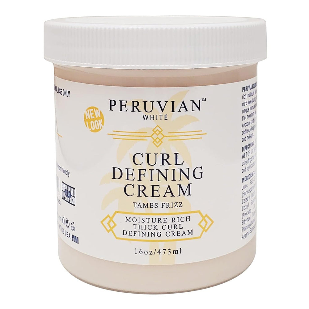 Peruvian White Curl Defining Moisture Rich Cream Tames Frizz with Avocado 16Oz (473ml)