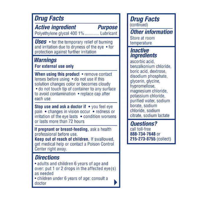 Visine Dry Eye Relief Lubricant Eye Drops, Twin Pack, 0.5 oz