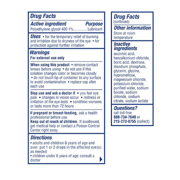 Visine Dry Eye Relief Lubricant Eye Drops, Twin Pack, 0.5 oz