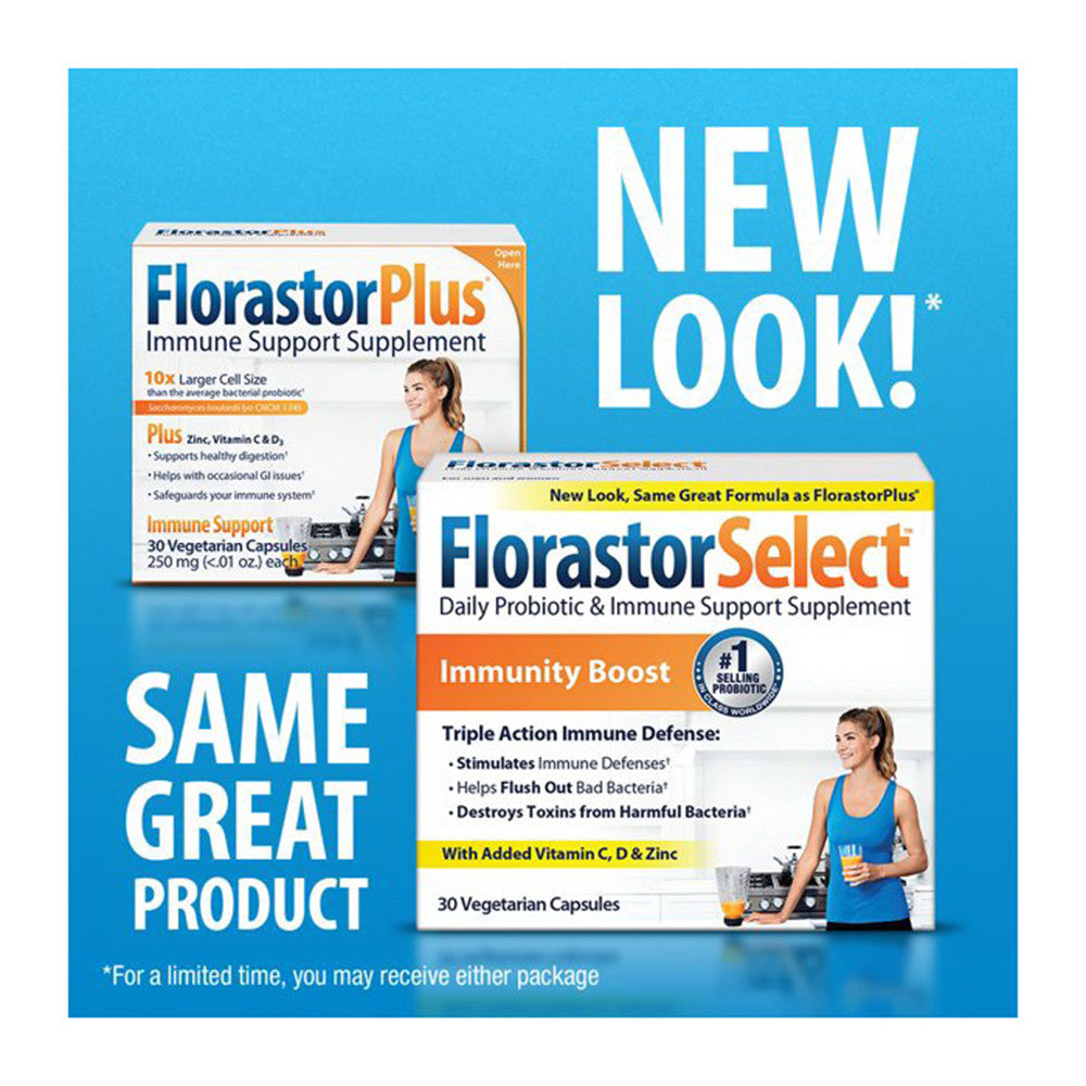Florastor Select Daily Immune Support Probiotic Supplement with Zinc, Vitamin C and D3, 30 Ea