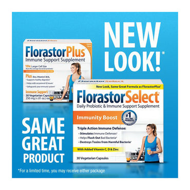 Florastor Select Daily Immune Support Probiotic Supplement with Zinc, Vitamin C and D3, 30 Ea
