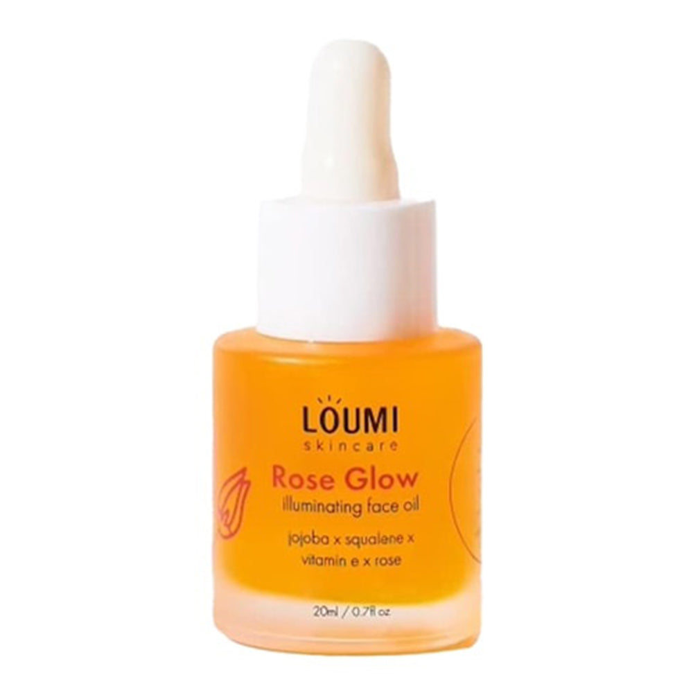 Loumi Illuminating Face Oil Rose Glow for Radiant Hydrated and Healthy Looking Skin 0.7Oz (20ml)