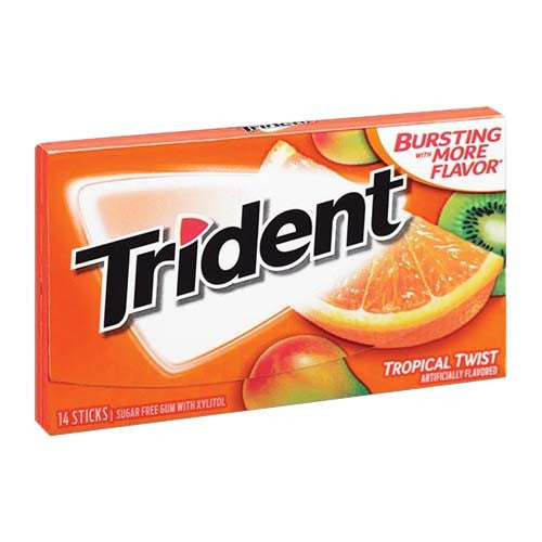 Trident Sugar-Free Gum Value Pack Tropical Twist, 14 Sticks