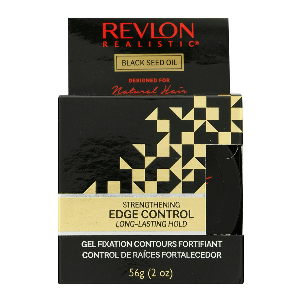 Revlon Realistic Black Seed Oil Strengthening Edge Control Long Lasting Hold, 2 Oz
