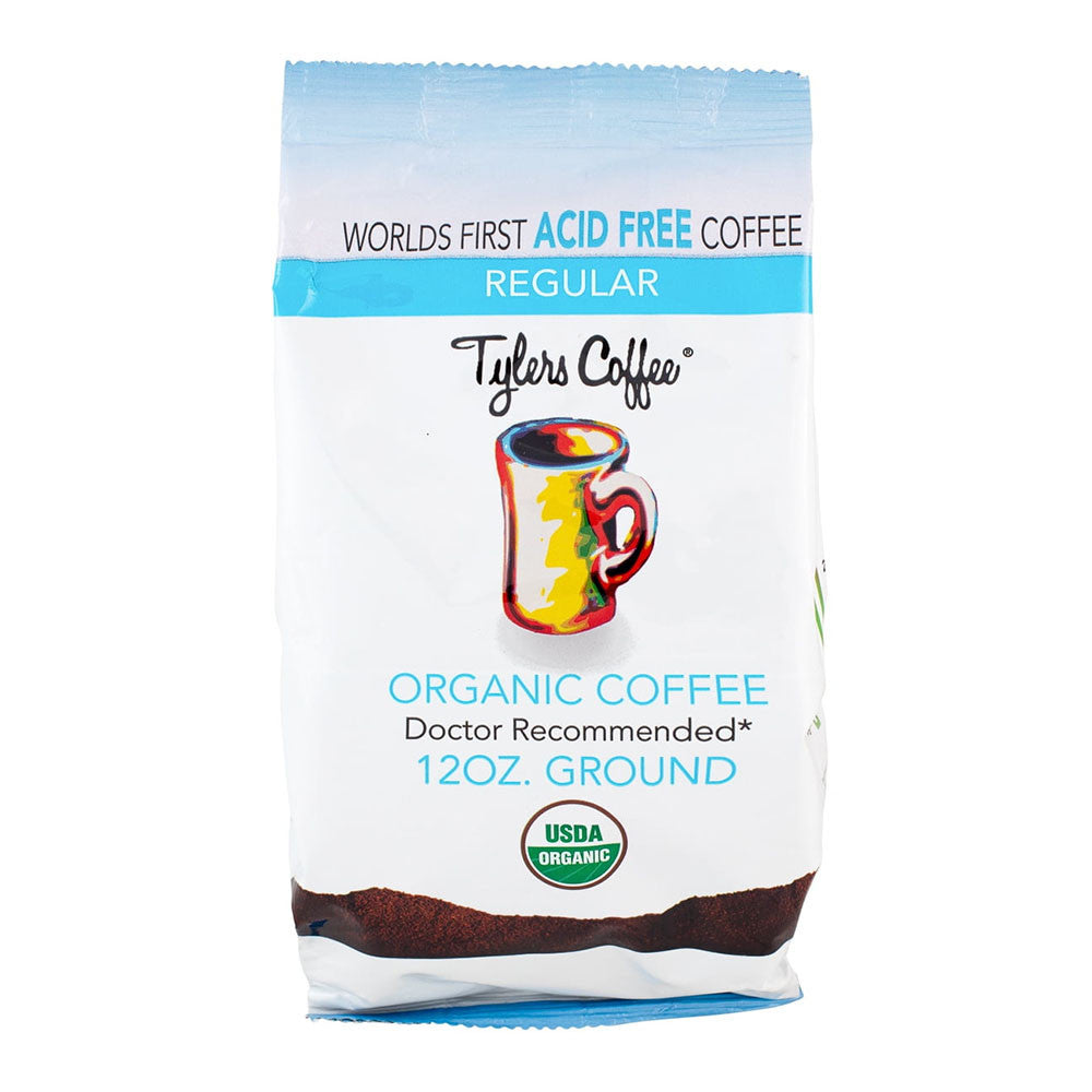 Tylers Coffee Organic Regular Ground Acid Free Coffe, 12 Oz