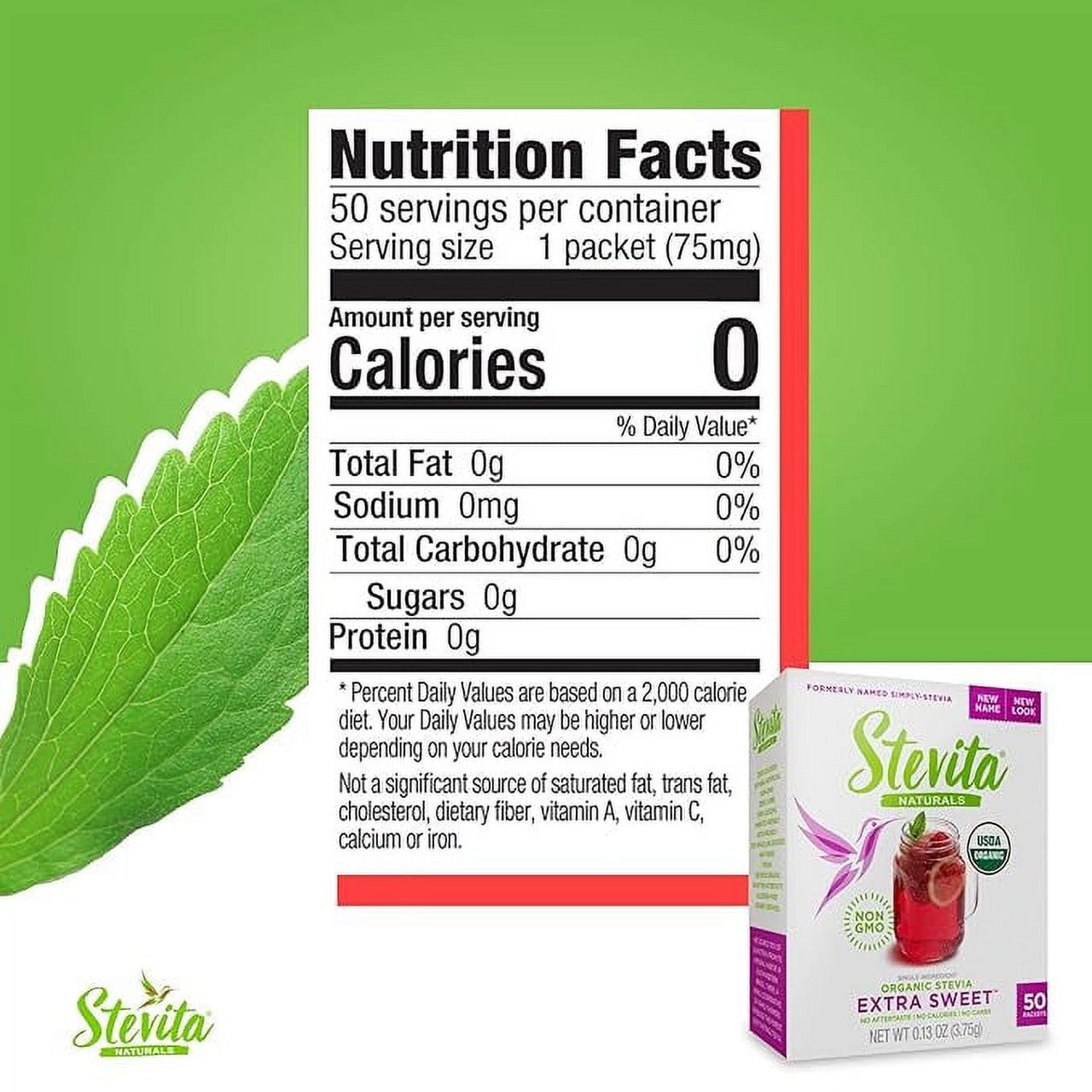 Stevita Simply-Stevia Original Stevia Sweetener, 50 Packets
