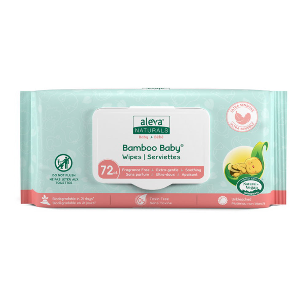 Aleva Naturals Bamboo Baby Soothing Sensitive Wipes Fragrance Free 72Ea