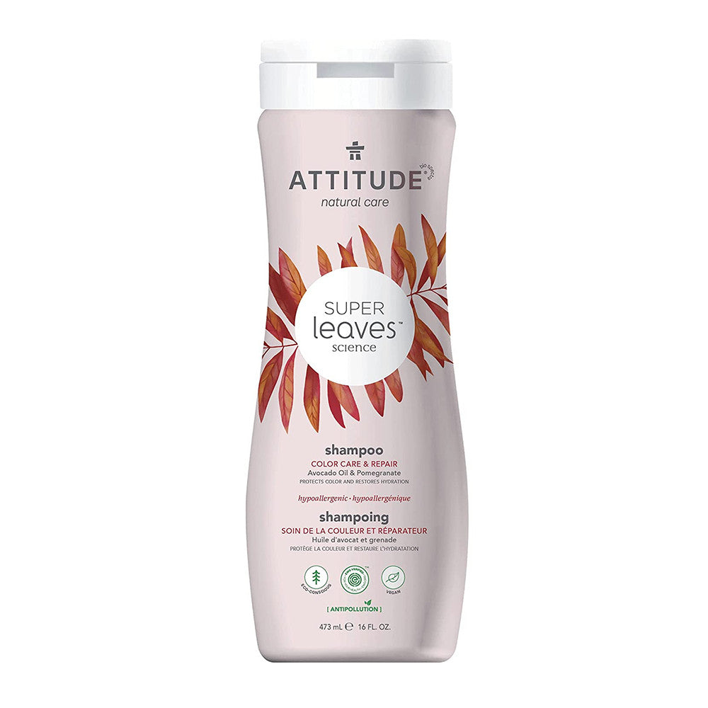 Attitude Natural Shampoo For Color Treated Hair Avocado Oil And Pomegranate, 16 Oz