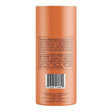 Attitude Sunscreen Stick, Broad Spectrum UVA/UVB SPF 30 Orange Blossom, 3 Oz