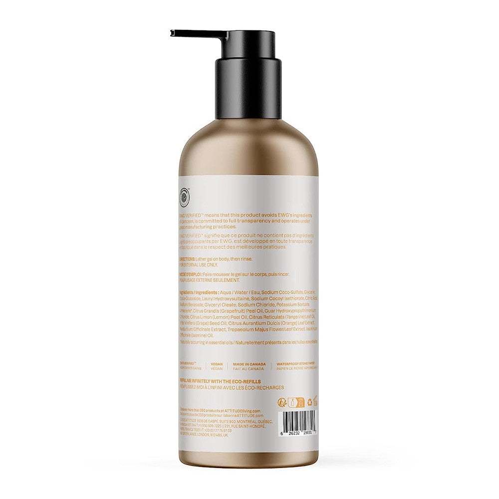 Attitude Super Leaves Shower Gel, Petitgrain and Jasmine, 16 Oz