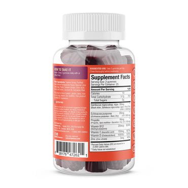 Suku Vitamins Ultimate Immunity Elderberry Echinacea and Propolis Gummies for Immune Support, 50 Ct