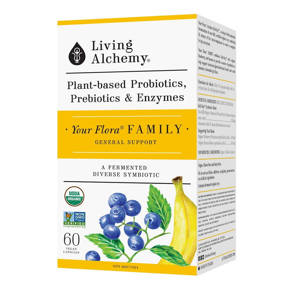 Living Alchemy Your Flora Probiotics Family Vegan Capsules, 60 Ct