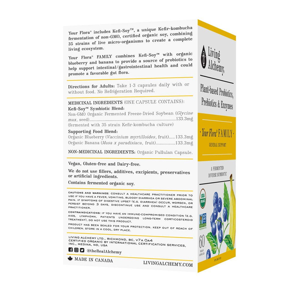 Living Alchemy Your Flora Probiotics Family Vegan Capsules, 60 Ct