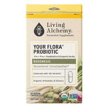 Living Alchemy Your Flora Regenesis Slow Transit Probiotic Capsules, 60 Ea
