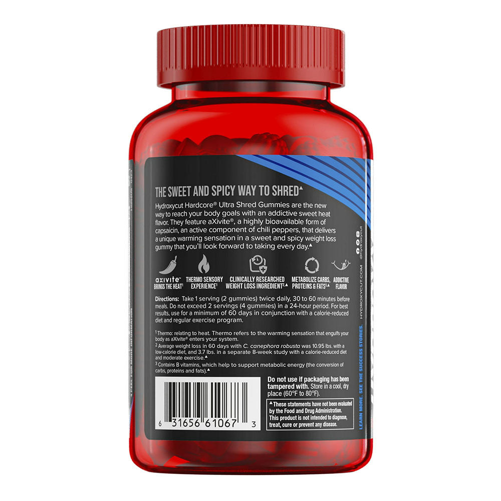 Hydroxycut Hardcore Ultra Shred Weight Loss Gummies Sweet Heat, 60 Ea